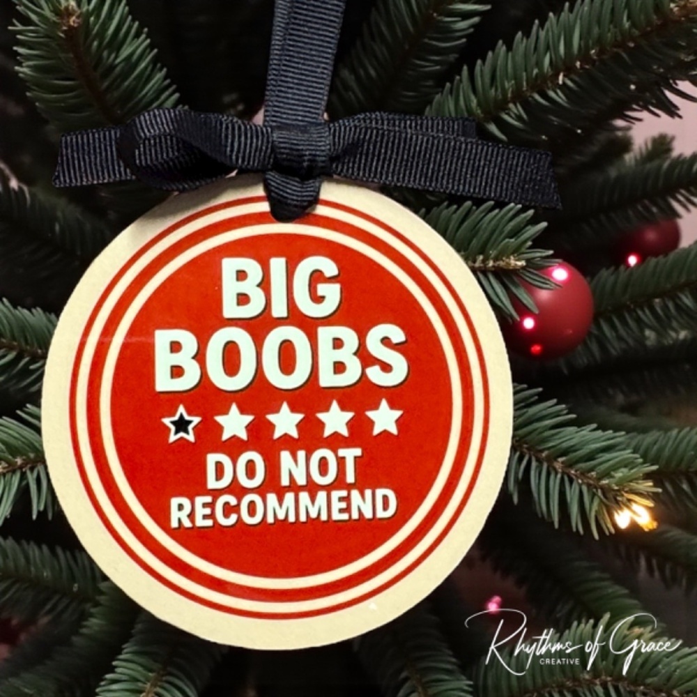 Funny BIG B00BS Christmas Ornament, Holiday Hilarious & Custom Personalized Gift